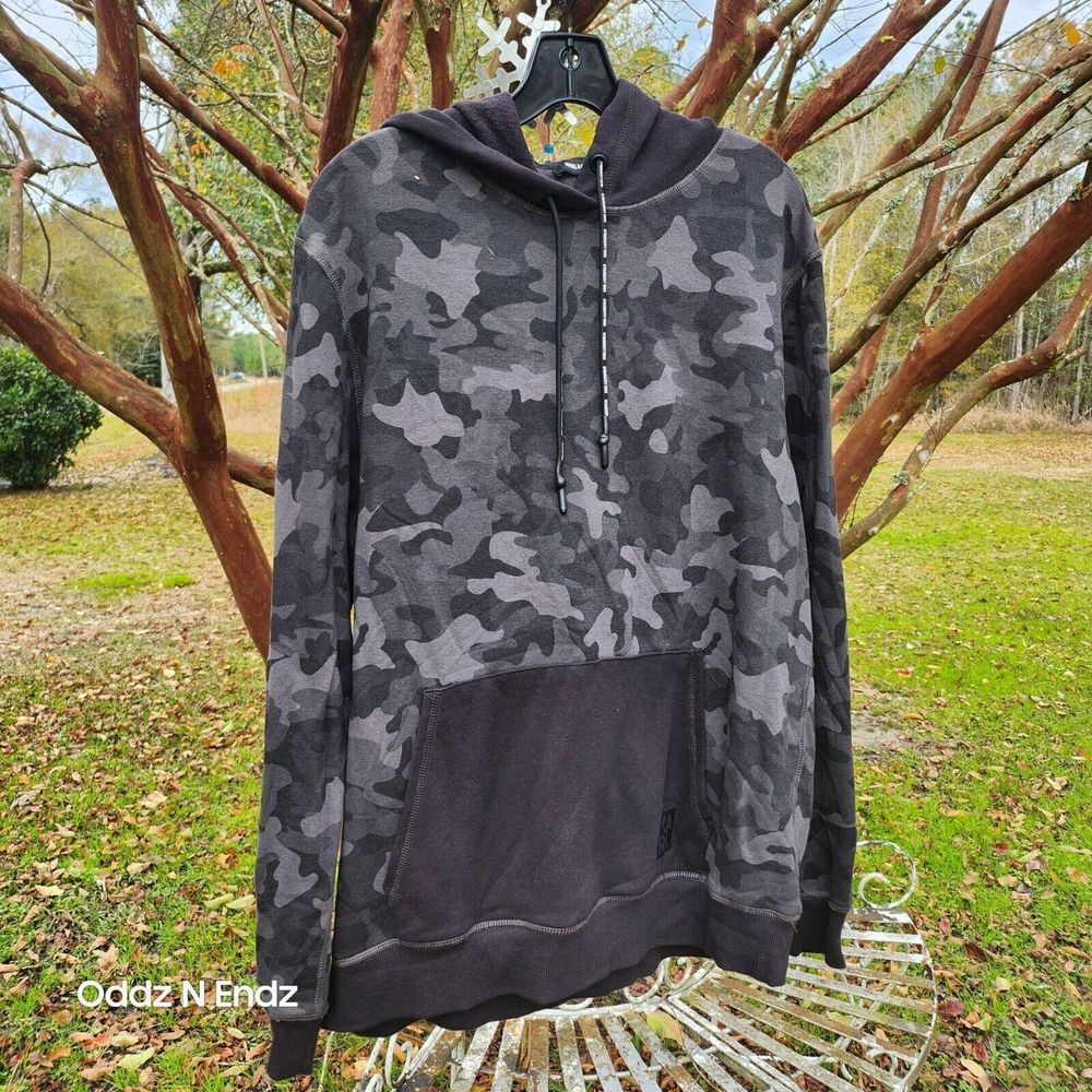 Karl Lagerfeld Mens Camo Print Hoodie Pullover Sweatshirt L/G/G‎